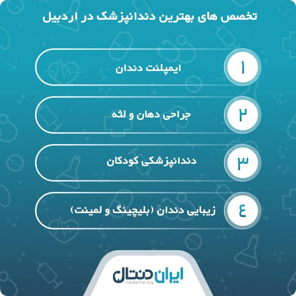 تخصص های بهترین دندانپزشک در اردبیل