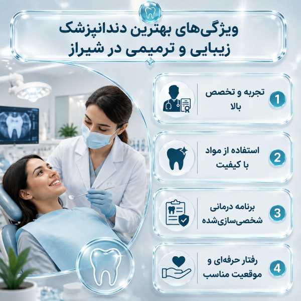 ویژگیهای بهترین دندانپزشک زیبایی و ترمیمی در شیراز