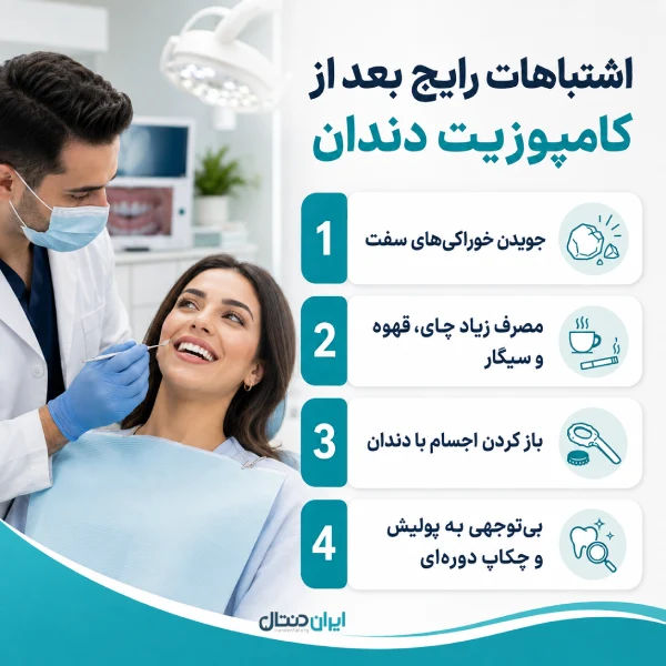 اشتباهات رایج بعد از کامپوزیت دندان در مشهد