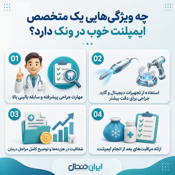 چه ویژگیهایی یک متخصص ایمپلنت خوب در ونک دارد؟